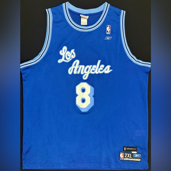 Reebok Kobe Bryant Los Angeles Lakers #8 Blue Hardwood Classics Jersey Men’s 2XL - Picture 3 of 7
